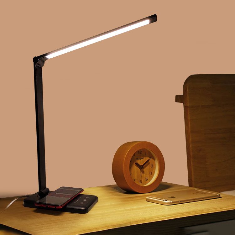 USB LED Table Lamp with Touch Control, Task Metal Folding Table Light for Bedroom