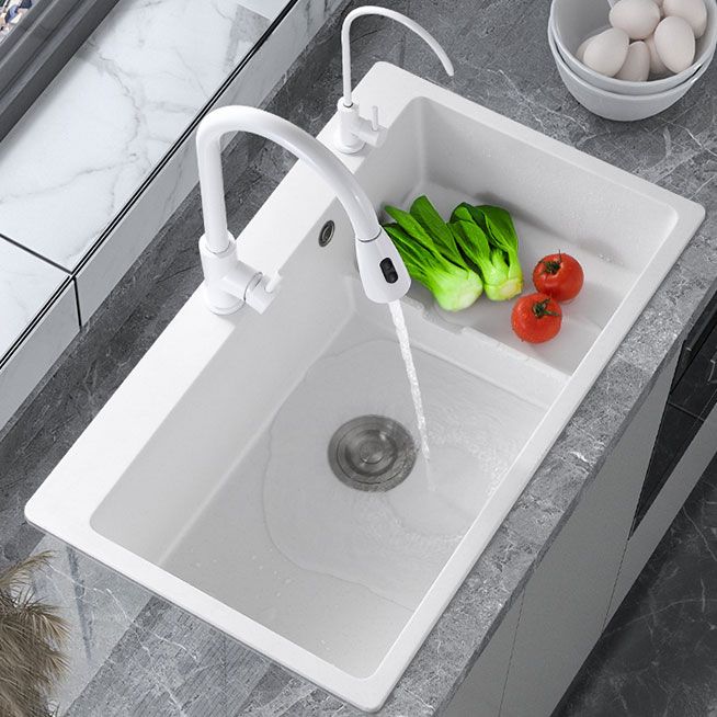 Contemporary Style Kitchen Sink Quartz Kitchen Sink in White