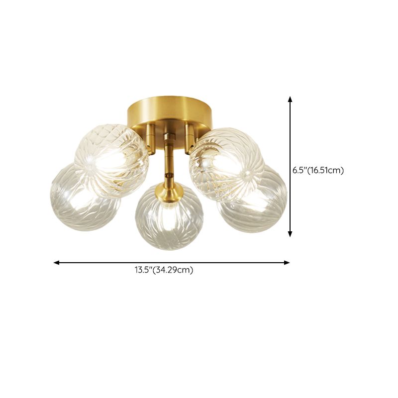 Modern Simple Golden Ceiling Lamp Ball Shape Ceiling Light for Living Room