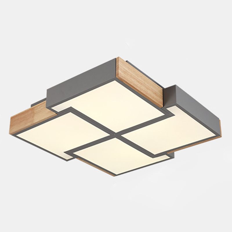 Geometric Flush Ceiling Light Minimal Metal Mount Lighting for Bedroom