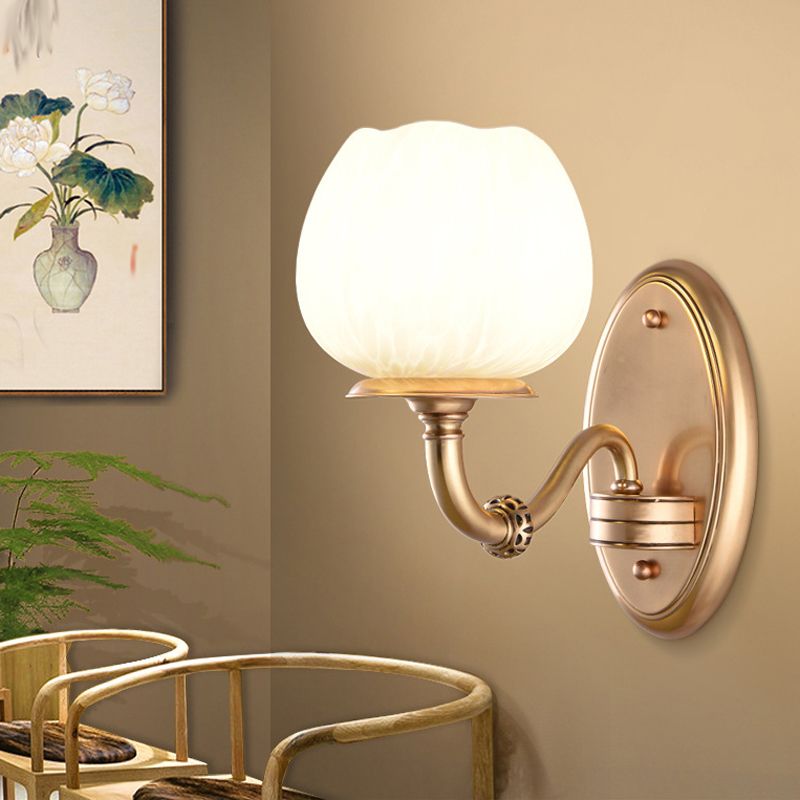 Flower Shape Wall Mount Light Fixture Modern Wall Mounted Lighting in Gold Fixture