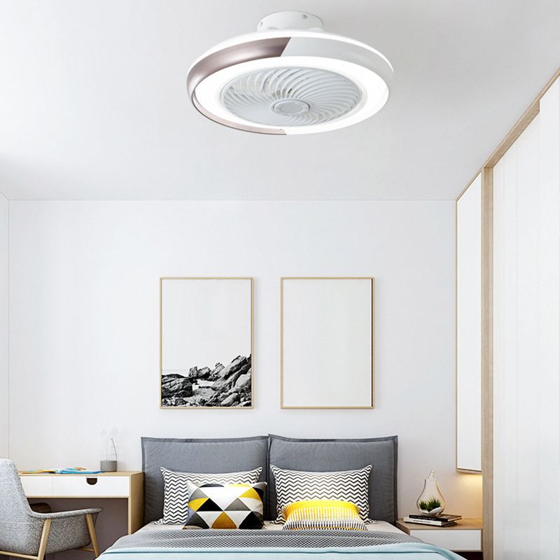 5-Blade Modern Ceiling Fan Metallic Polish Finish Fan with Light for Home