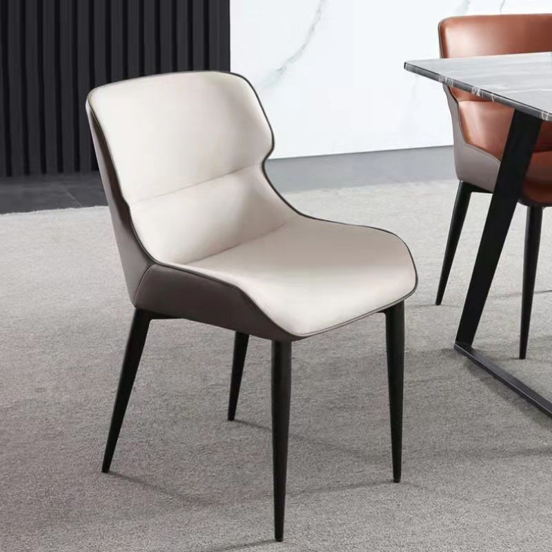 Modern Wingback Side Chair Faux Leather Upholstered Side Chair