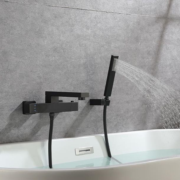 Modern Bathroom Faucet Solid Color Wall Mounted Faucet with Handheld Shower Head