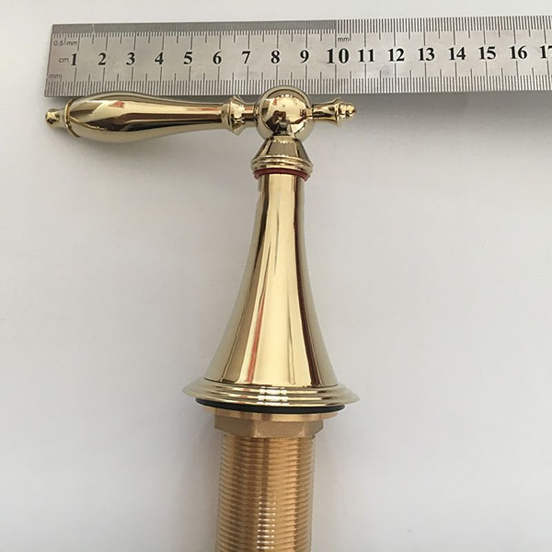 Glam Widespread Bathroom Faucet Lever Handles 3 Holes Low Arc Solid Brass Faucet