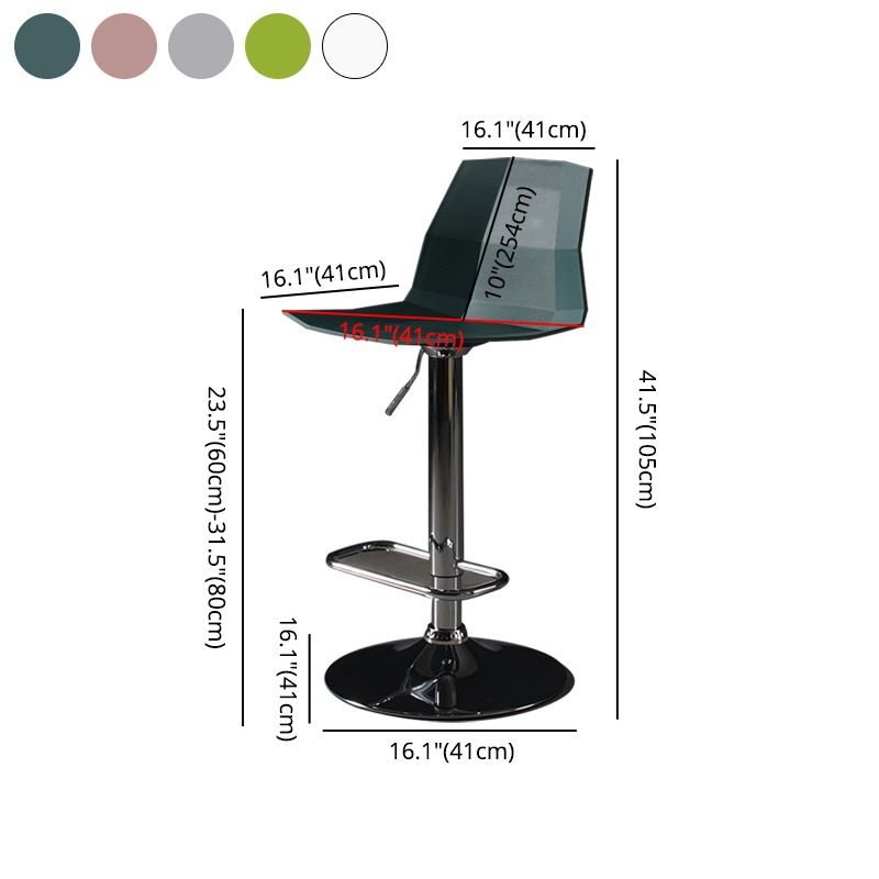 Modern Plastic Counter & Bar Stool Indoor Adjustable Height Footrest Stool