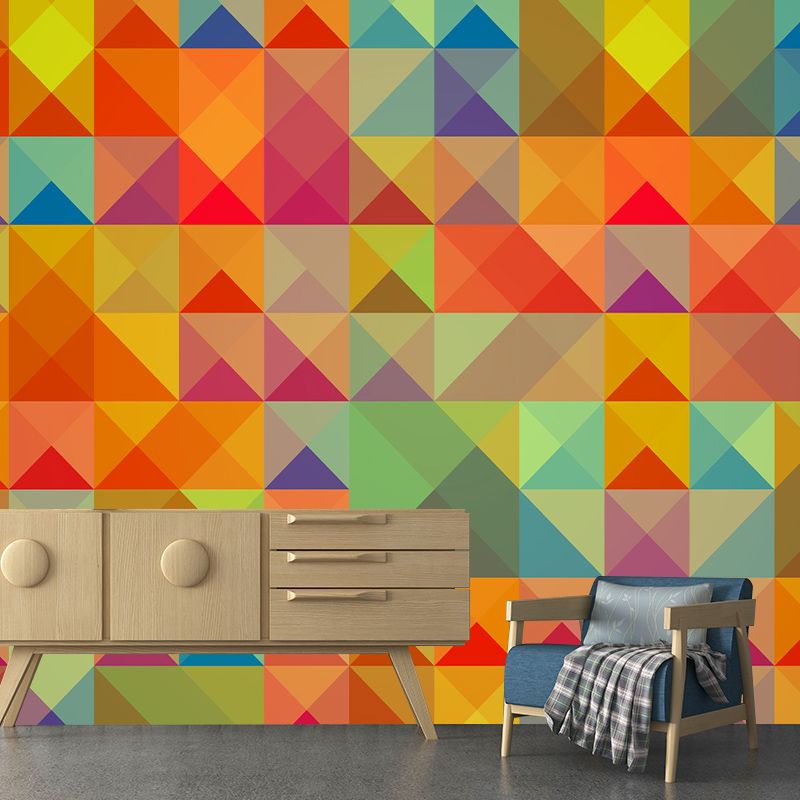 Illustration Mural Moisture Resistant Contemporary Illustration Geometric Wall Mural