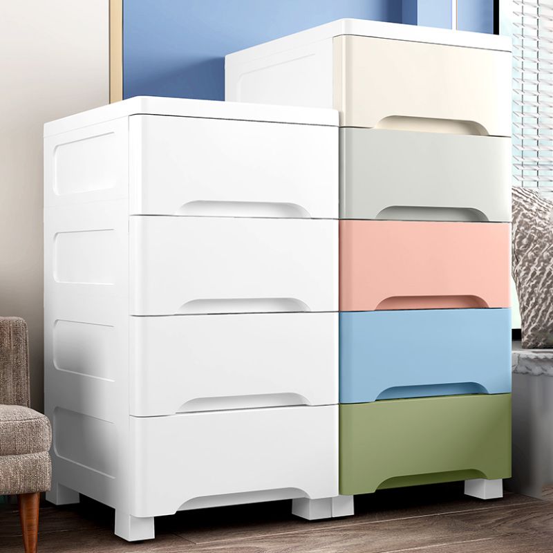 Plastic Nursery Dresser Scandinavian Kids Nightstand with 5 Drawers