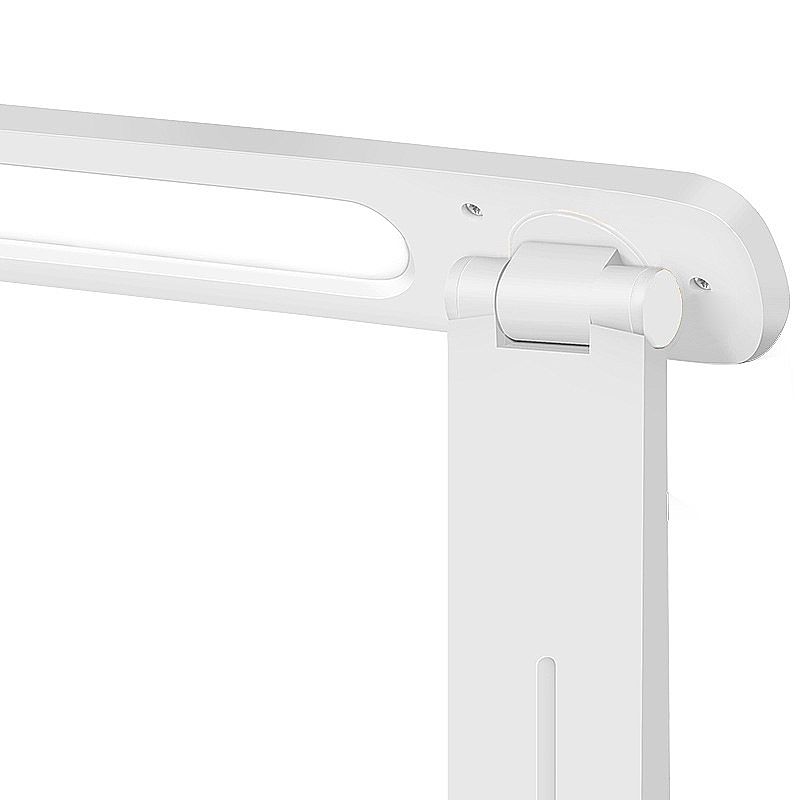 Lampada da scrivania bianca oblunga in stile semplice lampada a LED in plastica ruotabile per la lettura del comodino