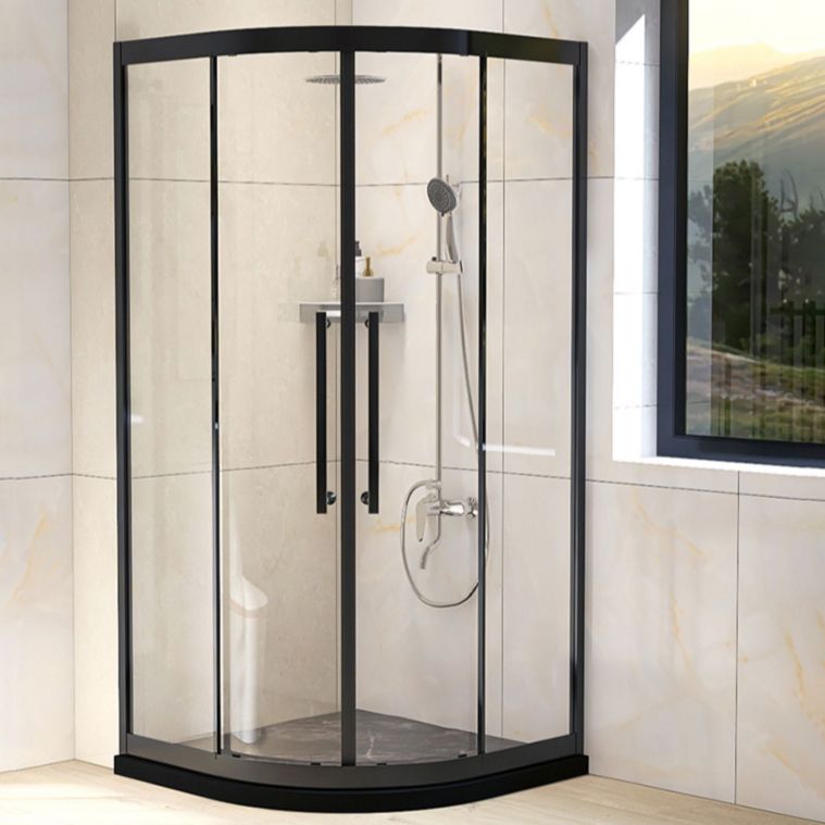 Double Sliding Round Shower Enclosure Clear with Fixed Panel