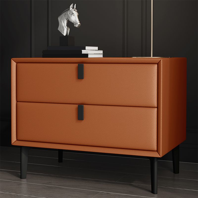 18.5" Tall 2 - Drawer Nightstand Modern Solid Wood Nightstand