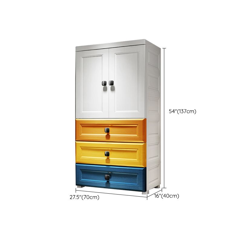 Contemporary Wardrobe Armoire Plastic Wardrobe Closet with Drawers