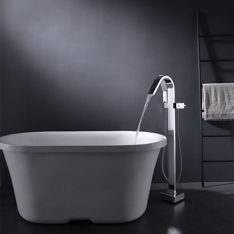 Floor Mounted Metal Freestanding Tub Filler 2 Handles Freestanding Bathtub Faucet