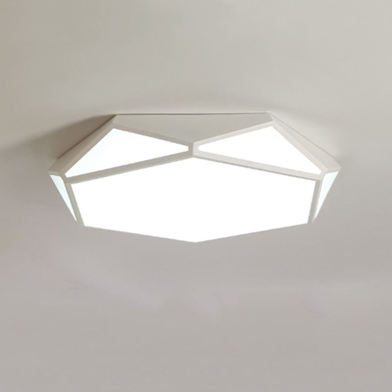 Contemporary 1 - Light Flush Mount in Matte White Geometric LED Ceiling Flush