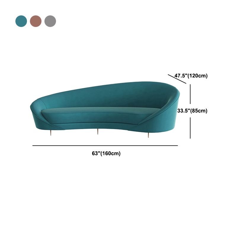 Sloped Arm Curved Sofa Wool Contemporary Moon Shape Sofa for Apartment