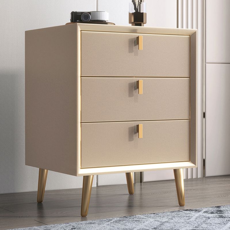 3-Drawers Night Table Modern Solid Wood Nightstand ,23.6" Tall