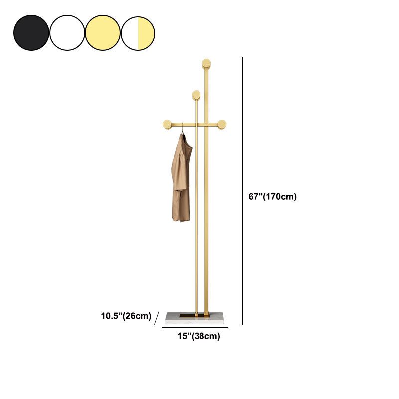 Glam Metallic Hall Tree Hooks Design Coat Rack for Living Room