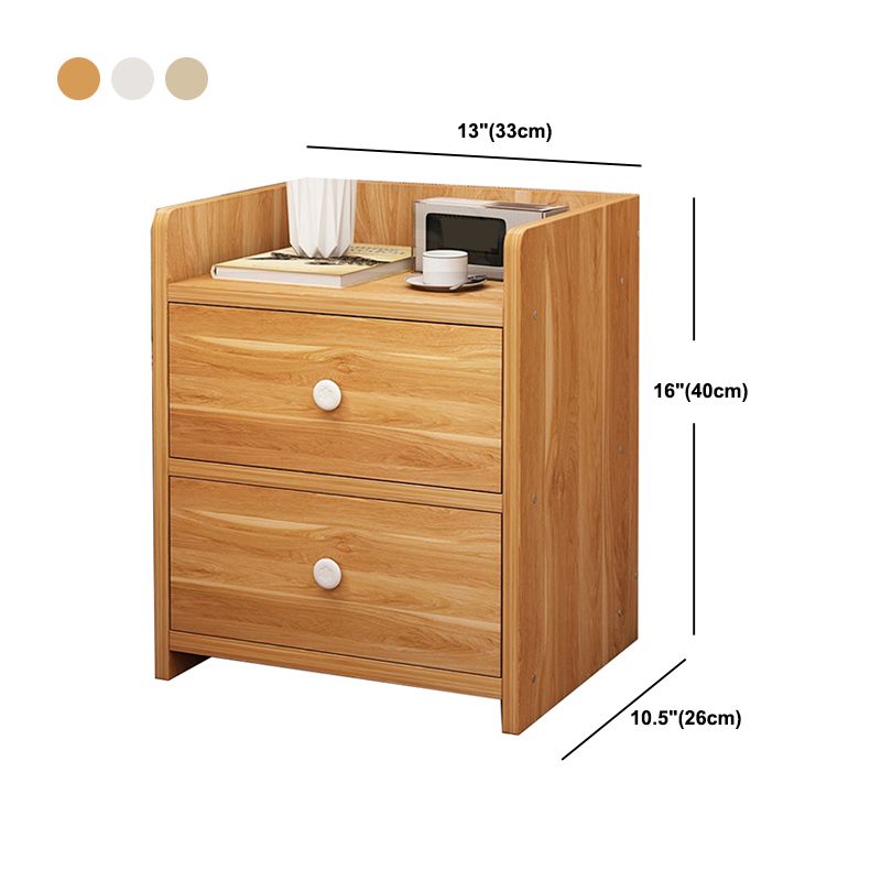 Modern Imitation Wood Nightstand Drawer Storage Open Storage Night Table