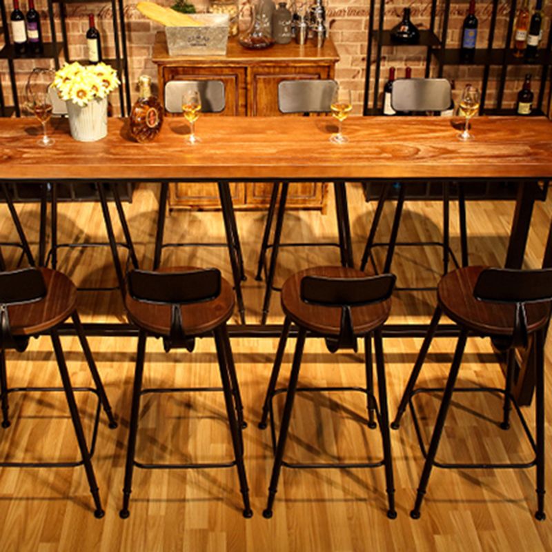 Industrial Style Bistro Bar Table Rectangle Wood Bar Table for Dining Room