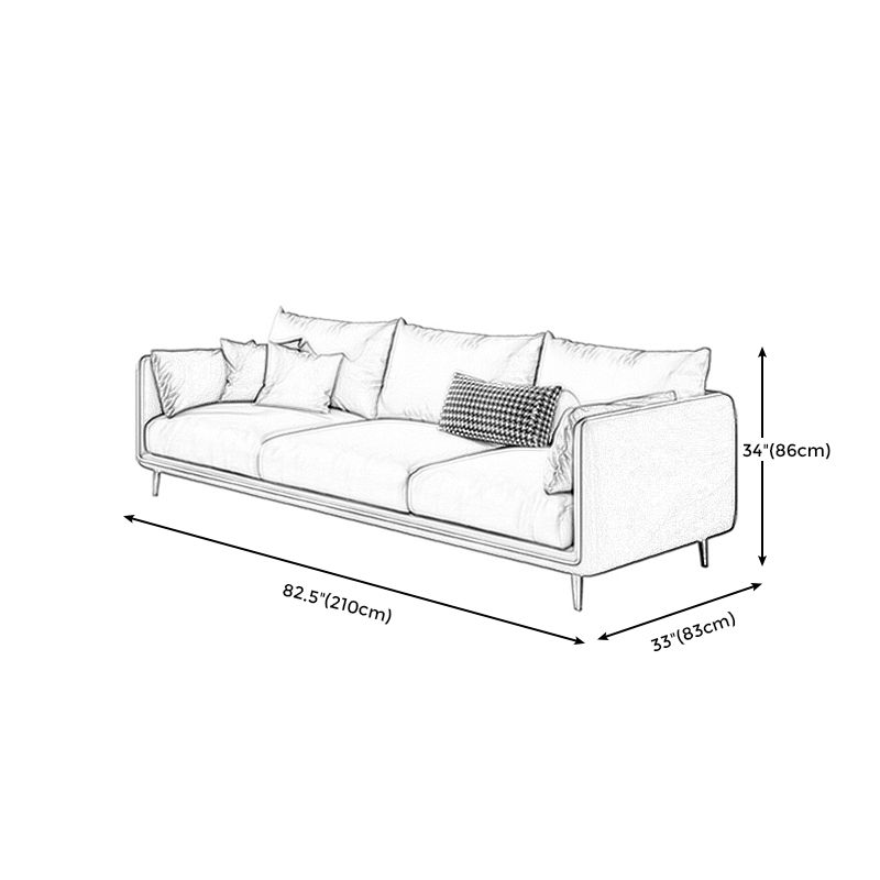 Scandinavian Faux Leather Straight Arm Sofa/Sectional with Stain-Resistant