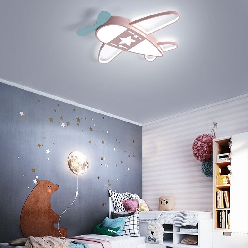 Propeller Piano Bambino Camera LED Flush Montaggio Lampada Acrilico Superficie Soffitto Luce