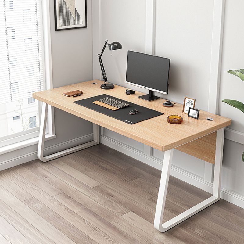 Industrial Wooden Computer Desk Cable Management Rectangular Office Desk