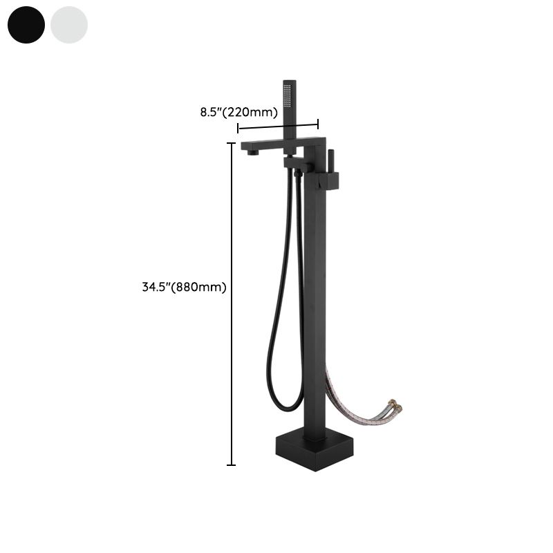 Modern Free Standing Tub Filler Faucet Copper with Handheld Shower Tub Filler