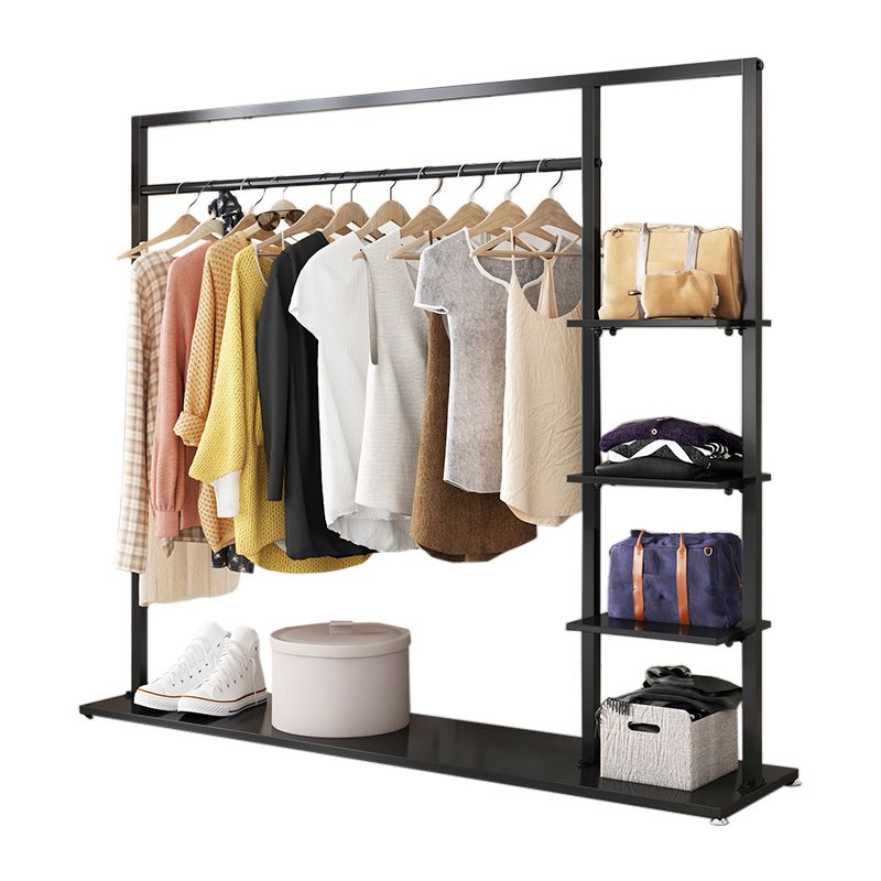 Modern Style Coat Rack Multilayer Shelves Metallic Free Standing Coat Rack