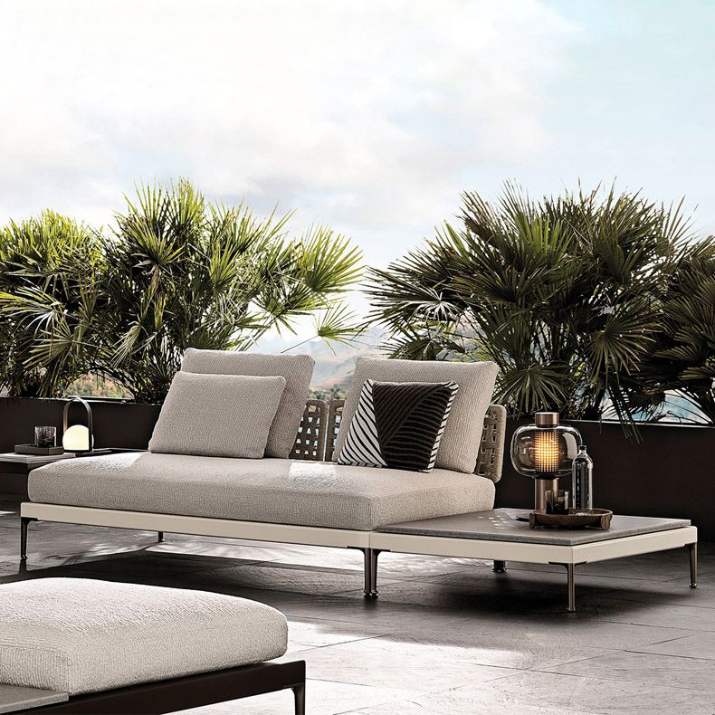 Modern Outdoor Patio Sofa Solid Wood Patio Sofa with Cushions