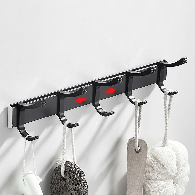 Modern Classic Bath Hardware Set Matte Black Robe Hooks/Towel Bar & Bath Shelf