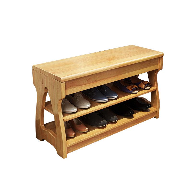 Modern Entryway Bench Wooden Seating Bench with Shoe Storage , 12" Width