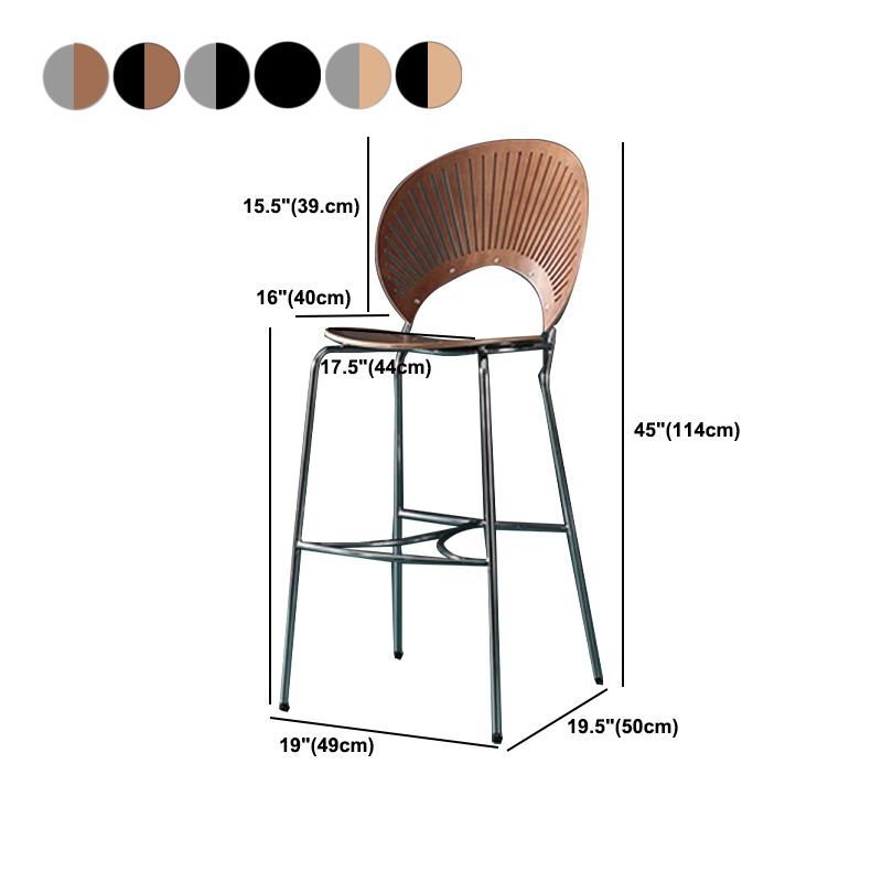 Metal Footrest Bristol Counter Stool Industrial Armless Bar Stool