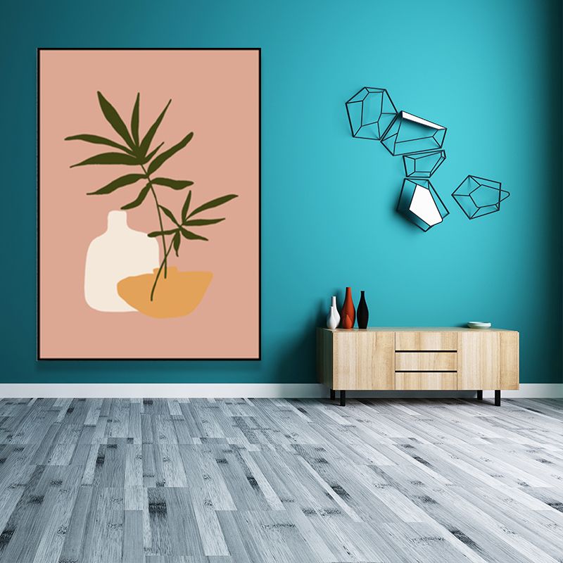 Plant in a Pot Painting Textured Scandinavian Living Room Wall Art Decor, Multiple Sizes