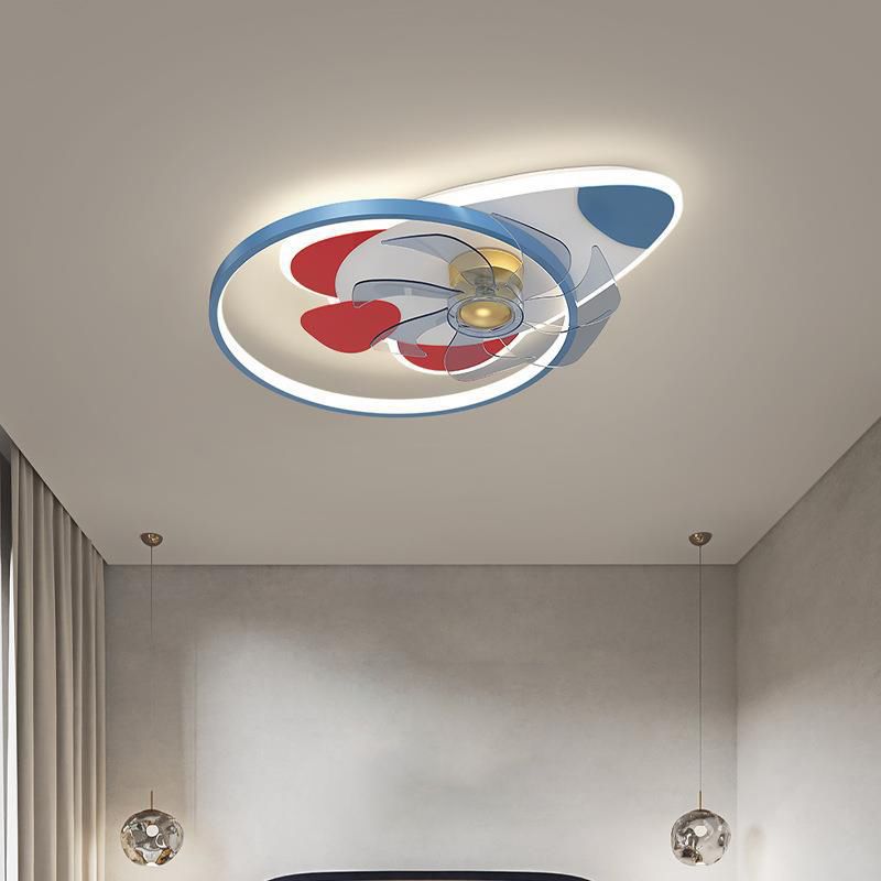 Modern Single Polished Ceiling Fan Lamp Unique Ceiling Fan Light for Dining Room