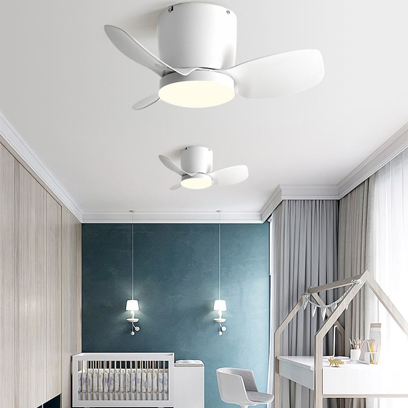 Nordic Style Ceiling Fan Lamp Cylinder Shape Ceiling Fan Light for Children's Room