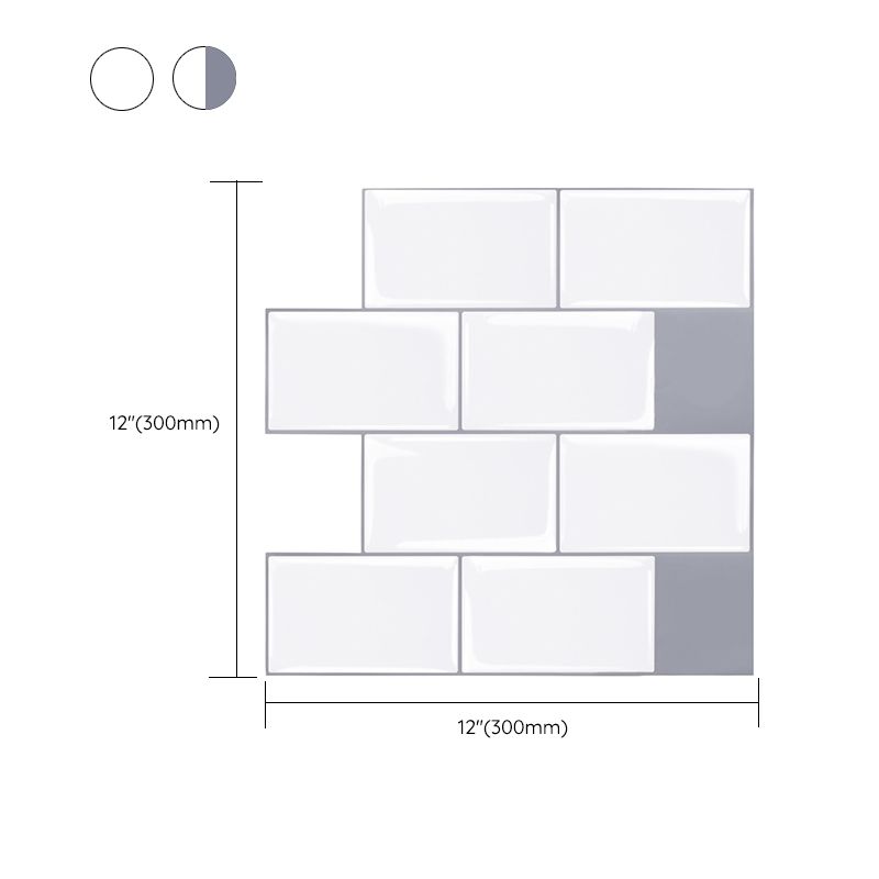 Modern Tile-Peel & Stick PVC Rectangular Subway Tile Peel and Stick Wall Tile