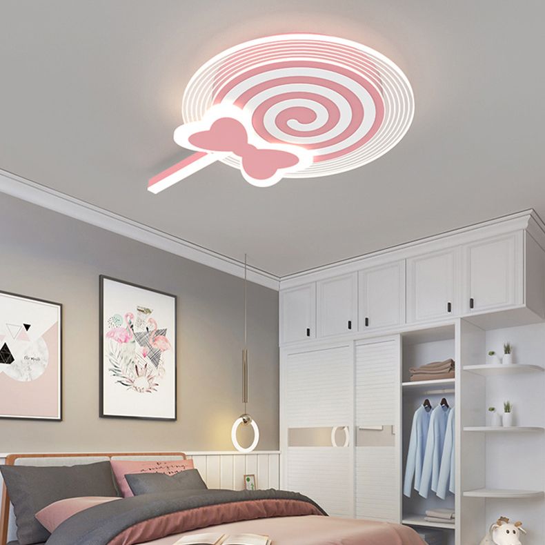 Modern LED Ceiling Lamp Macaron Flush Mount Light Fixture for Kids' Room