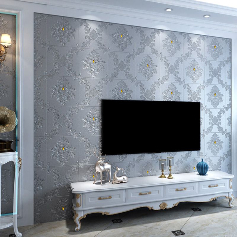 Glam Style Foam Wall Paneling Living Room 3D Embossed Waterproof Wall Paneling