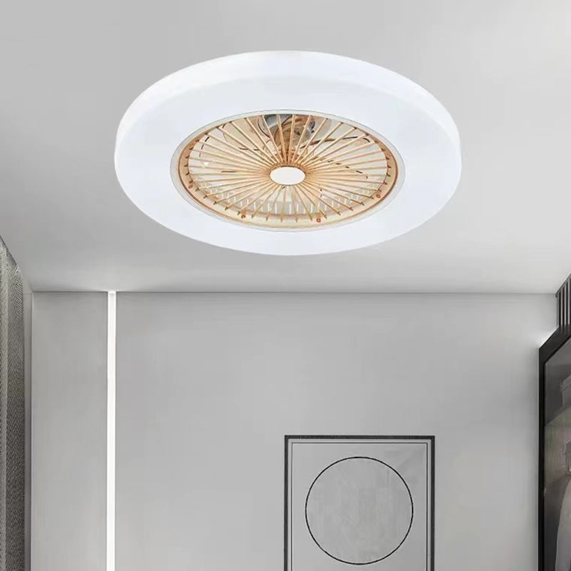 Modern Simple Ceiling Fan Lamp Circle Shape LED Ceiling Fan Light for Bedroom