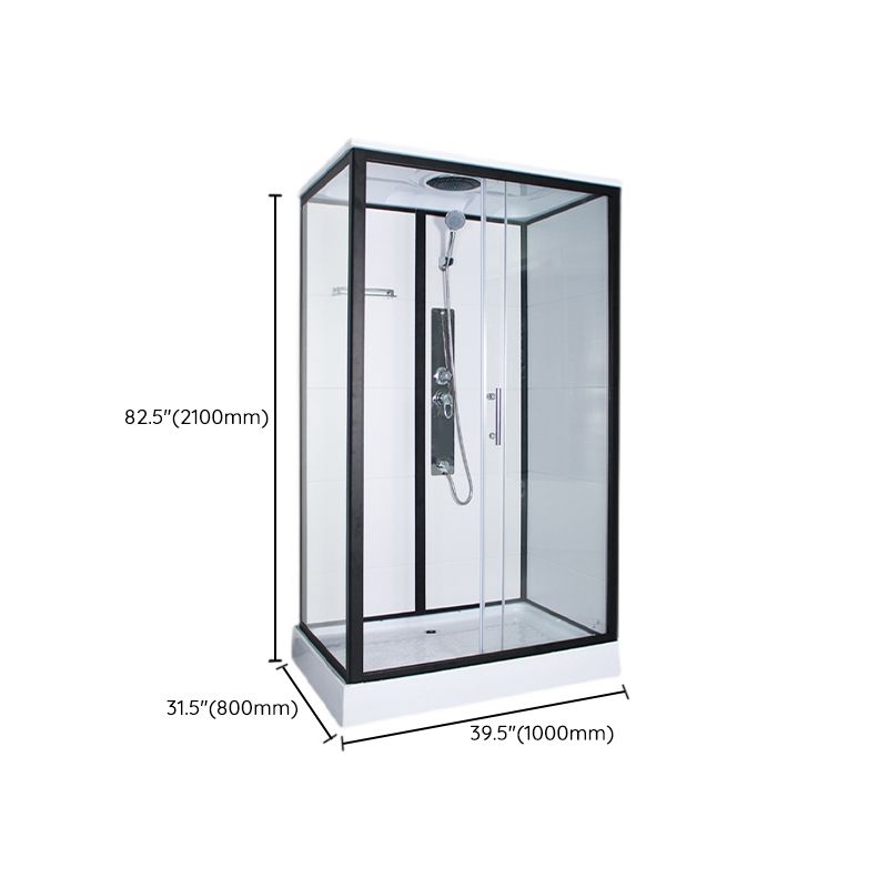 Rectangle Framed Shower Stall Corner Single Sliding Shower Stall