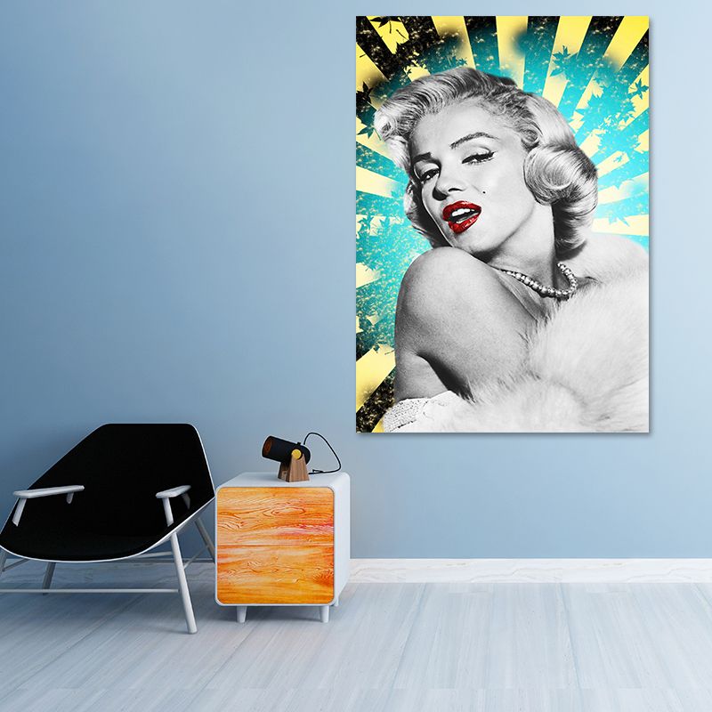 Textured Marilyn Monroe Wall Decor Glam Canvas Wall Art Print in Dark Color for Room
