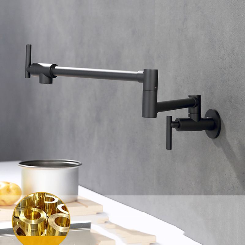 Modern Single Handle Faucet Wall-mounted Pot Filler Low Profile Filler