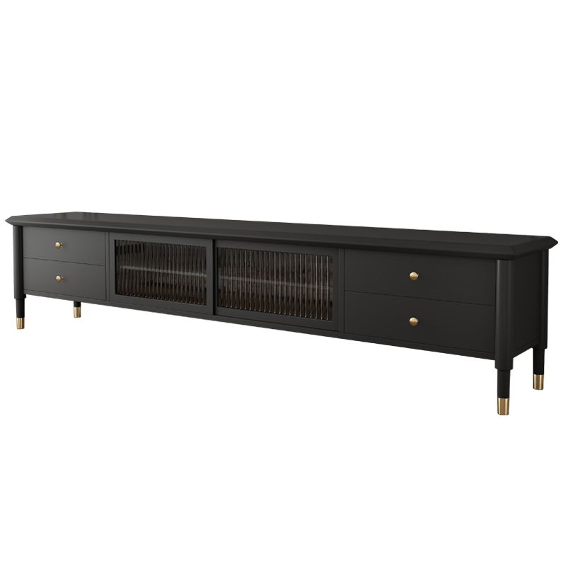 Industrial Black Media Console 19.6" Height Wooden TV Media Console