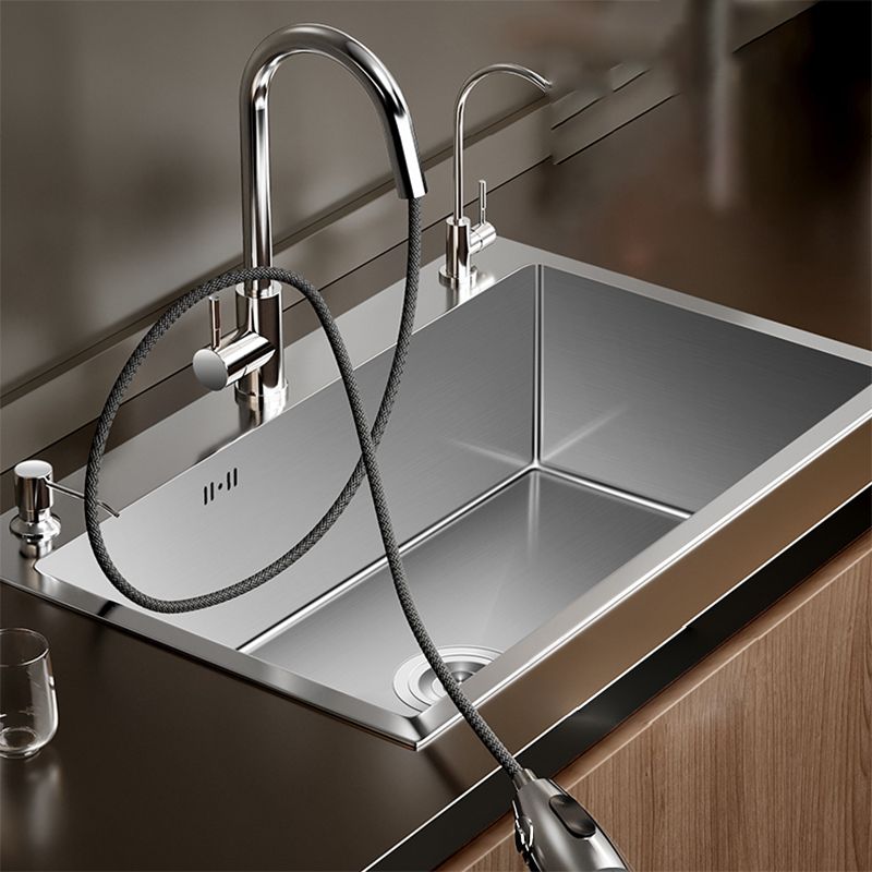 Stainless Steel Drop-In Kitchen Sink Single Bowl Sink with 3 Holes