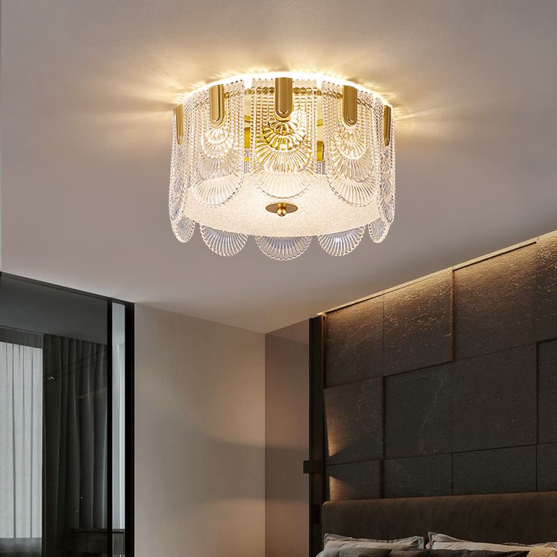 Nordic Glass Shade Ceiling Light Household Flush Mount for Bedroom