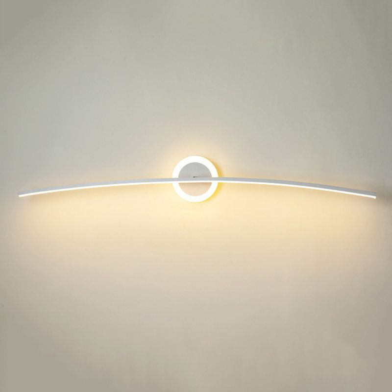 Contemporary Single Bathroom Vanity Light LED Bath Bar in White/Black Finish