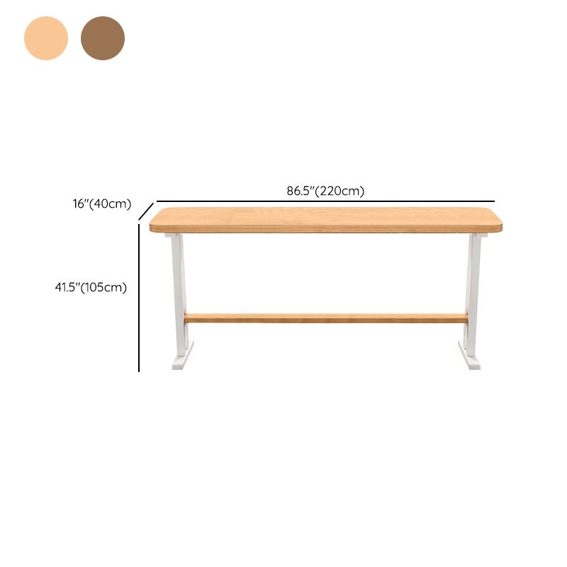 Pine Solid Wood Trestle Base Rectangle Table for Kitchen Dining Room