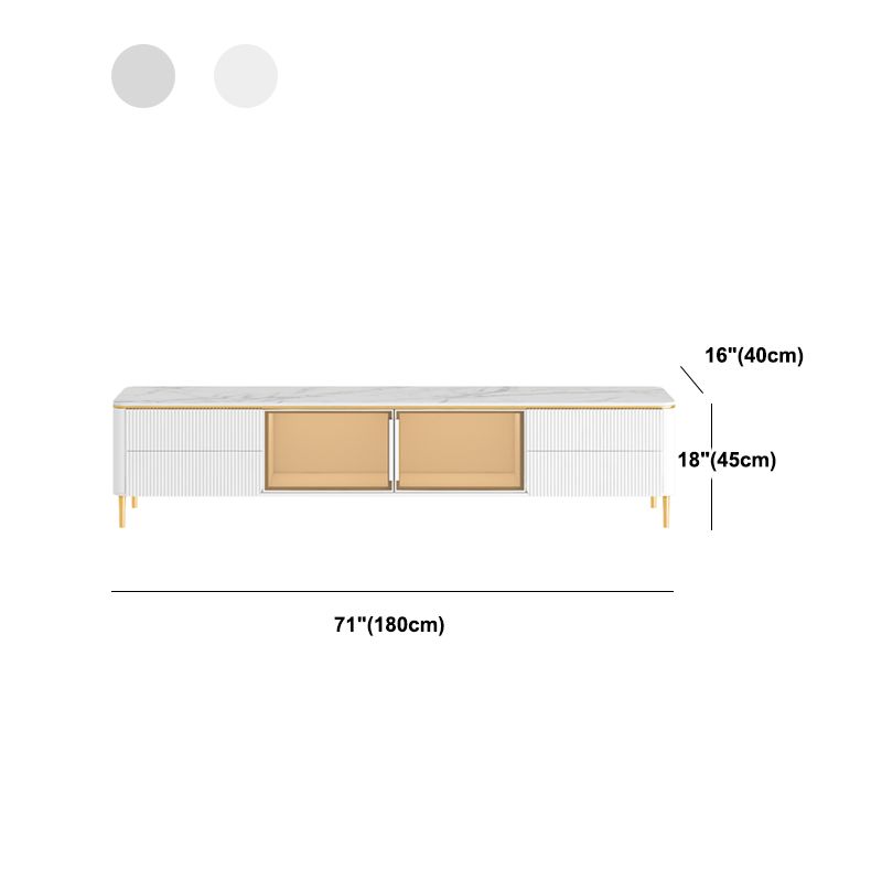 Modern TV Stand White TV Console with Drawers for Living Room