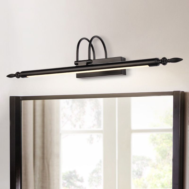 Metal & Acrylic Linear LED Bathroom Vanity Lighting Dark Black Bath Bar