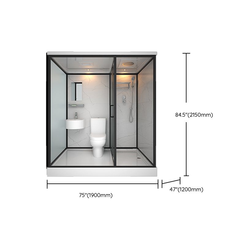 Rectangle Tempered Glass Shower Stall Clear Framed Shower Enclosure